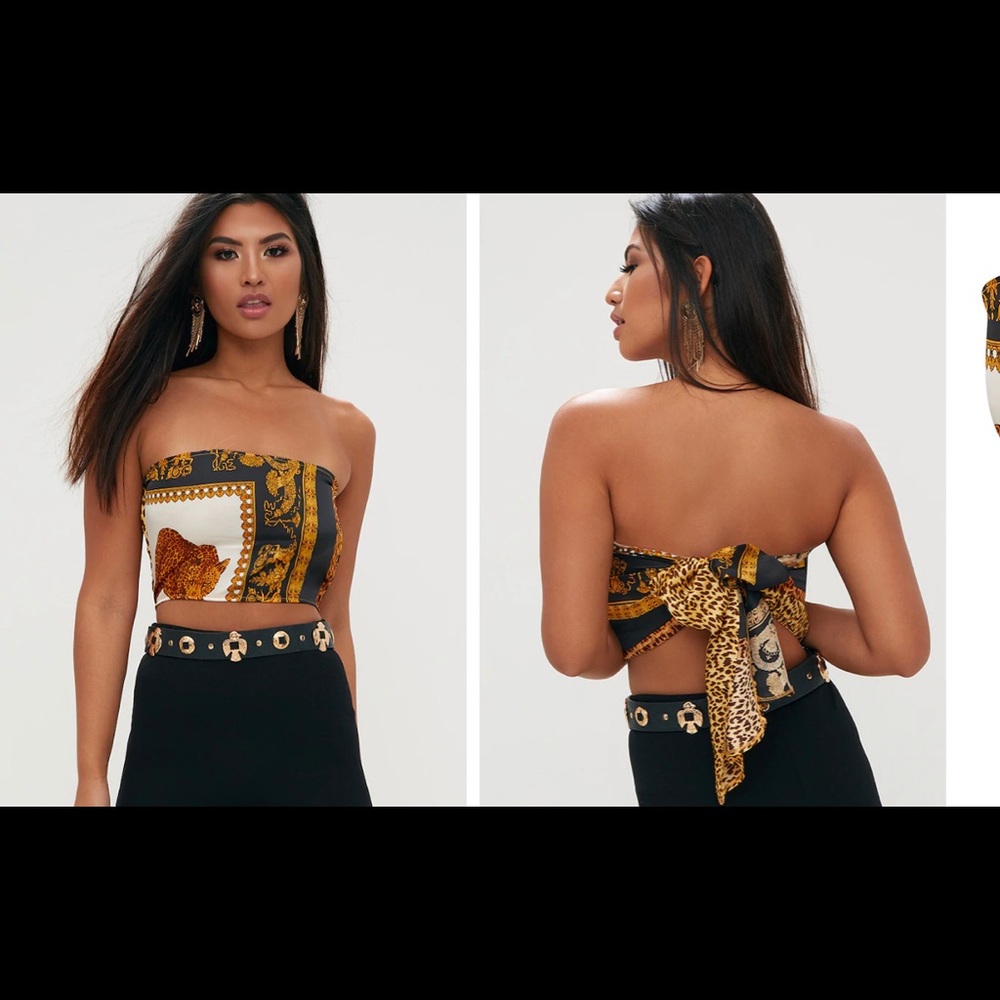 Silk/Satin Scarf Tie Top